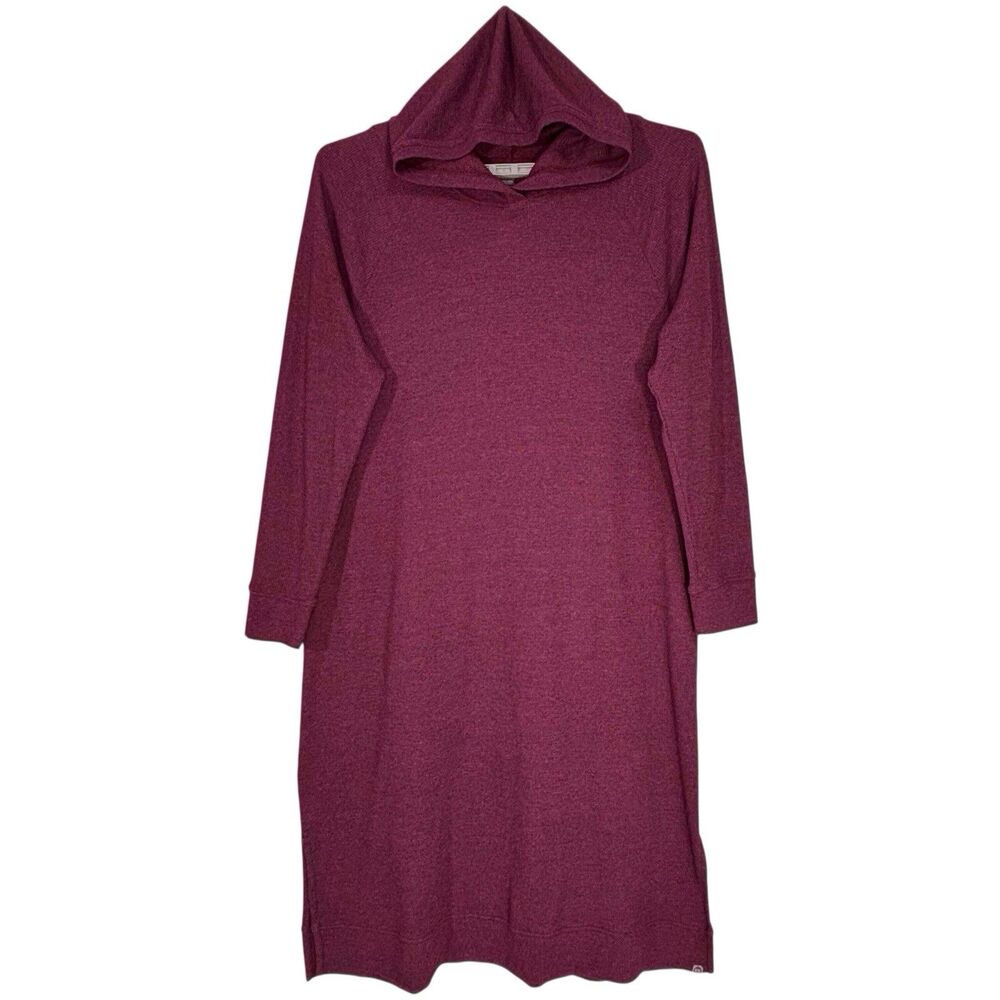 Eddie Bauer Waffle Knit Hoodie Dress Womens 2XL Cozy Casual Lodgecore Thermal